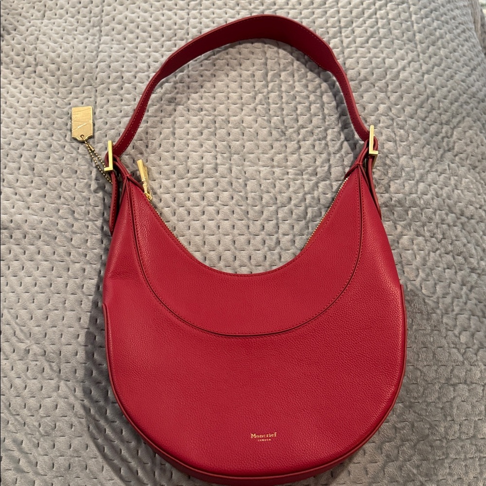 Moncrief Cherry Red leather and gold hardware Mylah Shoulder bag